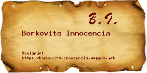 Borkovits Innocencia névjegykártya